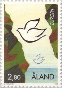Stamp, C.E.P.T.- Peace and freedom, Åland Islands,  , Postal Services, Postal Unions, C.E.P.T., Europe, Peace Doves