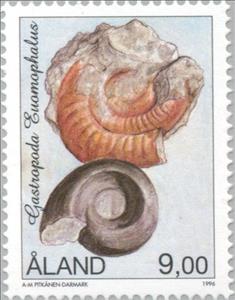 Stamp, Gastropode, Åland Islands,  , Fossils, Prehistorical Animals