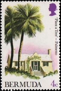Stamp, Palmettos, Bermuda,  , Trees