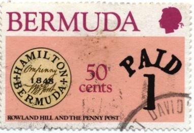 Stamp, "Paid 1" marking, Bermuda,  , Stamps