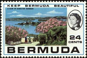 Stamp, View of Hamilton Habour, Bermuda,  , Golf