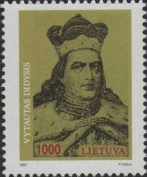 Stamp, Portrait of Grand Duke Vytautas (1350-1430), Lithuania,  