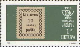 Image of first Lithuanian stamp