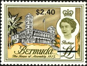 Stamp, House of Assembly, 1815, Bermuda,  , Tourism, Buildings