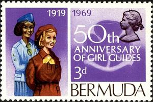 Stamp, Bermuda Girl Guides, 50th anniv., Bermuda,  , Scouting