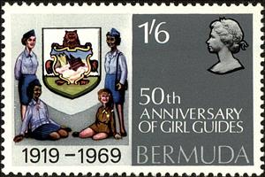 Stamp, Bermuda Girl Guides, 50th anniv., Bermuda,  , Scouting, Coats of Arms