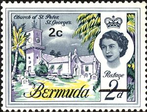 Stamp, Church of St. Peter, Bermuda,  , Tourism, Buildings