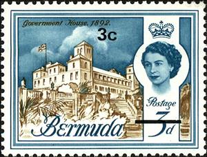 Stamp, Government House, Bermuda,  , Tourism, Buildings