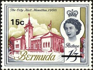 Stamp, City Hall, Hamilton, Bermuda,  , Tourism, Buildings