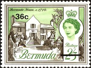 Stamp, Bermuda House, 1710, Bermuda,  , Tourism, Buildings