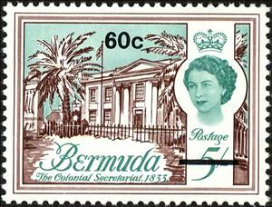 Stamp, Colonial Secretariat, 1833, Bermuda,  , Tourism, Buildings