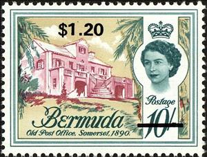 Stamp, Old Post Office, Somerset, 1890, Bermuda,  , Tourism, Buildings
