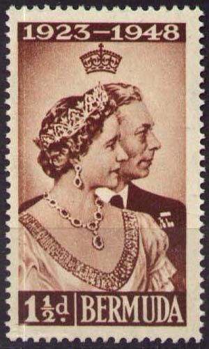 Stamp, Silver wedding, Bermuda,  , Royalty