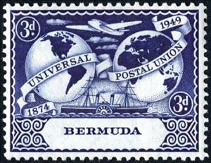 Stamp, Universal Postal Union, Bermuda,  , Postal Unions, UPU, Aviation, Aircrafts