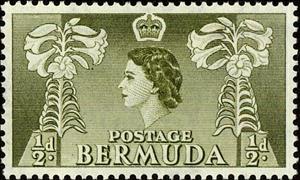 Stamp, Easter Lillies (Lilium longiflorum), Bermuda,  , Heads of State, Flowers, Queens, Plants (Flora)