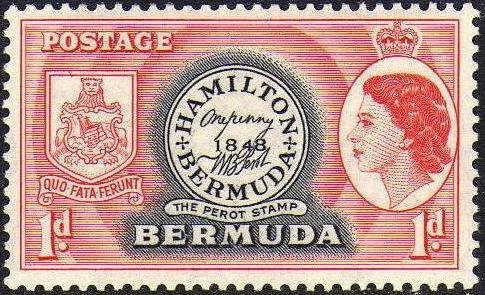 Stamp, "Perot stamp" 1st stamp of Bermuda, Bermuda,  , Heads of State, Stamps, Queens