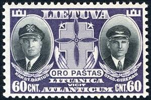 Stamp, Cpts. Steponas Darius and Stasys Girenas, Lithuania,  
