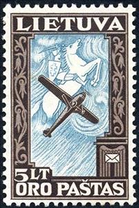 Stamp, "Lituanica" an White Knight, Lithuania,  