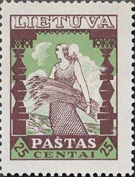 Stamp, Coat of arms, Lithuania,  
