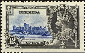 Stamp, Reign of King George V, 25th anniv., Bermuda,  