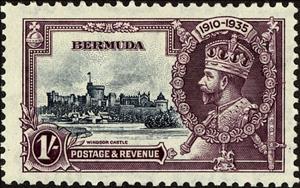 Stamp, Reign of King George V, 25th anniv., Bermuda,  