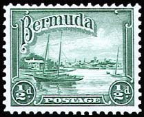 Stamp, Hamilton Harbour & sailing boat "Song of the Wind", Bermuda,  , Landscapes, Ships, Ports, Sailing Ships
