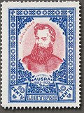 Stamp, Andrius Visteliauskas (1837-1916) - one of the "Ausra" found, Lithuania,  
