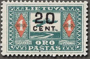 Stamp, Airplane over Nemunas River, Lithuania,  , Landscapes, Aircrafts