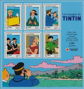 Souvenir Sheet, The Adventures of Tintin, France,  , Comics