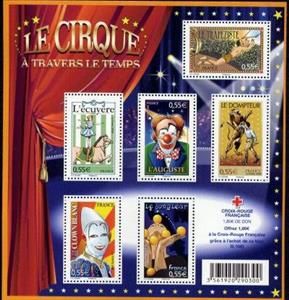 Souvenir Sheet, Personnages célèbres, France,  , Clowns