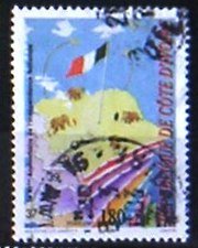 Stamp, Elephant, Ivory Coast,  