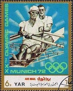 Stamp, Rowing, Yemen, Arab Republic,  , Olympic Games