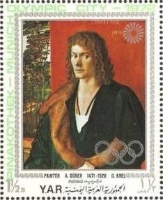 Stamp, A. Dürer: O. Krel, Yemen, Arab Republic,  , Olympic Games