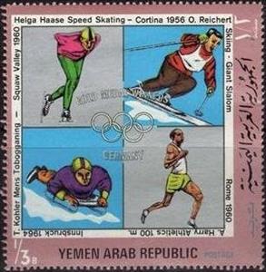 Stamp, H.Haase, O Reichert, A Harry, T.Kohler, Yemen, Arab Republic,  , Olympic Games