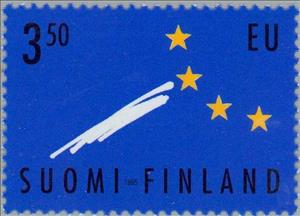 Stamp, Stars of the European Flag, Finland,  , Flags, European Union