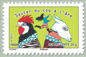 Stamp, Jumping from one thing to  another, France,  