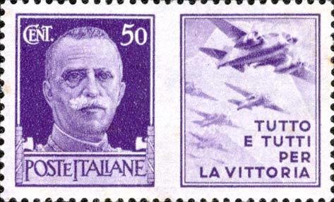 Stamp, Everything and Everyone for the Victory, Italy,  , Heads of State, Weapons, Aircrafts