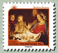 Stamp, Matthias Stomer - XVIIe siècle (1600 ? v.1650), France,  , Christmas