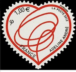 Stamp, Patch Love Adeline - André, France,  
