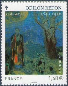 Stamp, Le Bouddha, France,  , Art