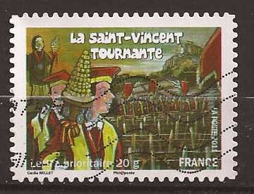 Stamp, Saint Vincent Festival Burgundy, France,  