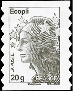 Stamp, 20 grammes, Ecopli, France,  