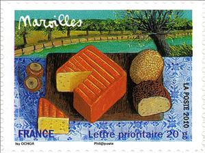 Stamp, Maroilles cheese, France,  , Food