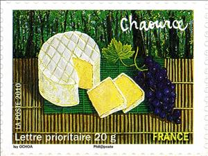 Stamp, Chaource cheese, France,  , Food