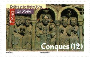 Stamp, Roman's Art - Conques, France,  