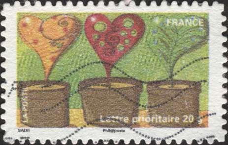 Stamp, Flowerpot, France,  , Plants (Flora)