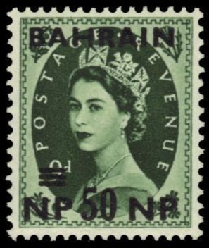 Queen Elizabeth II with black overprint