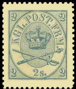 Stamp, Crown, sceptre and sword, perf. 12½, Denmark,  , Coats of Arms