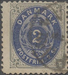 Stamp, Figure, frame I, perf. 12½, Denmark,  , Numbers