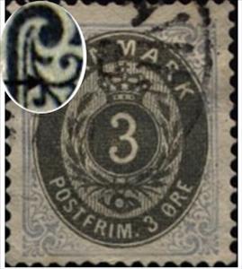 Stamp, Frame II, wmk. 1Y, perf. 14X13½, Denmark,  , Numbers